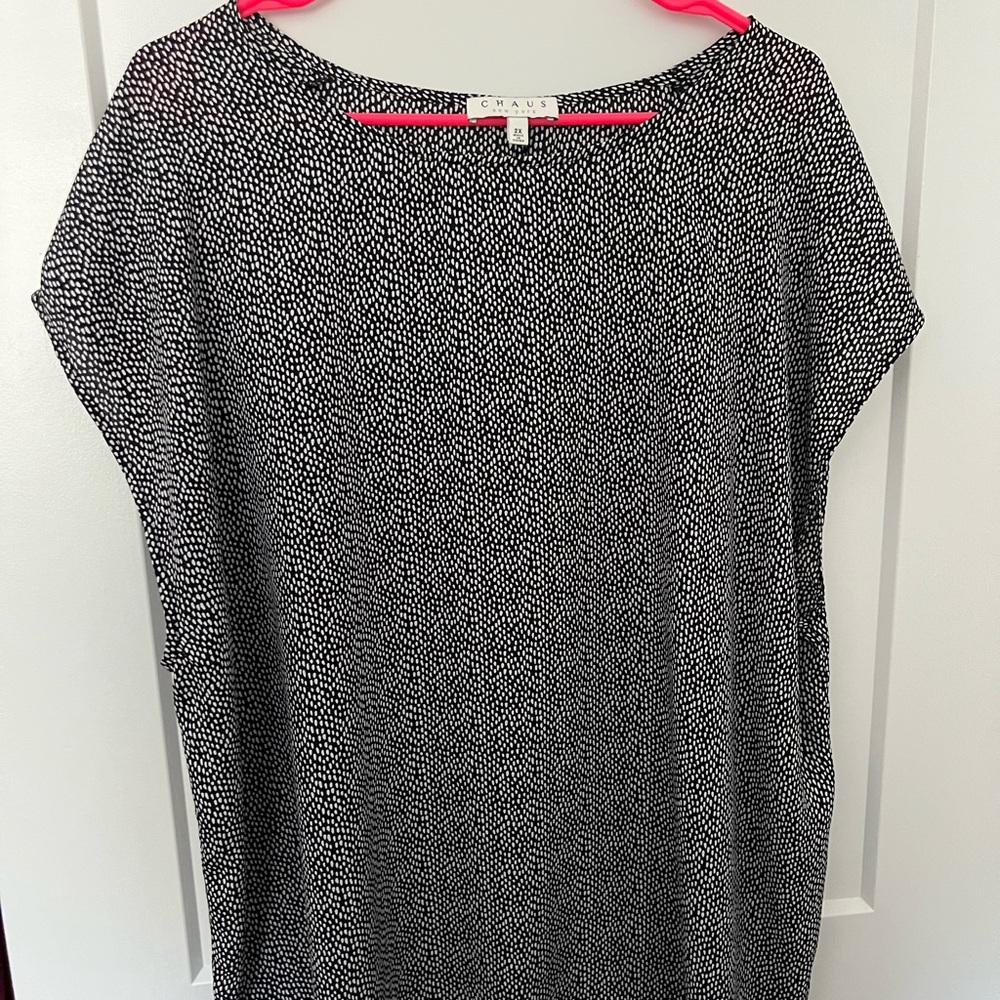 Chaus Black and White Patterned Top